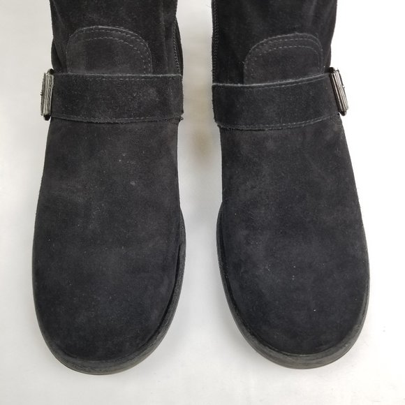 Paul Green Adison Biker Mid Calf Boot Black Suede - Picture 3 of 10